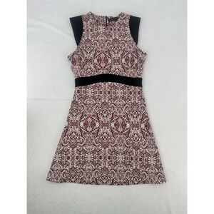 Zara Red Printed Structured Dress Size S